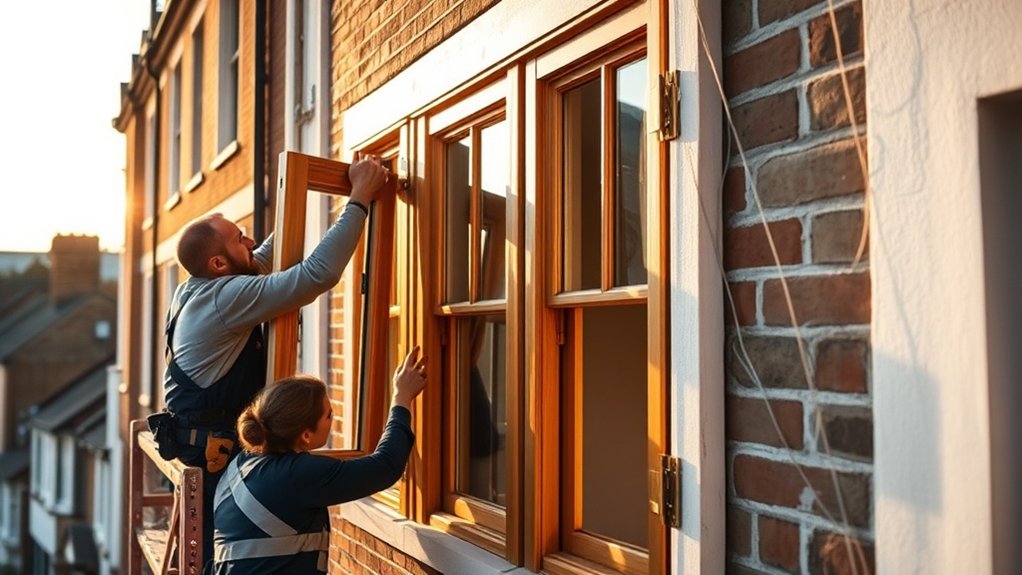 Wooden Window Installation Poplar